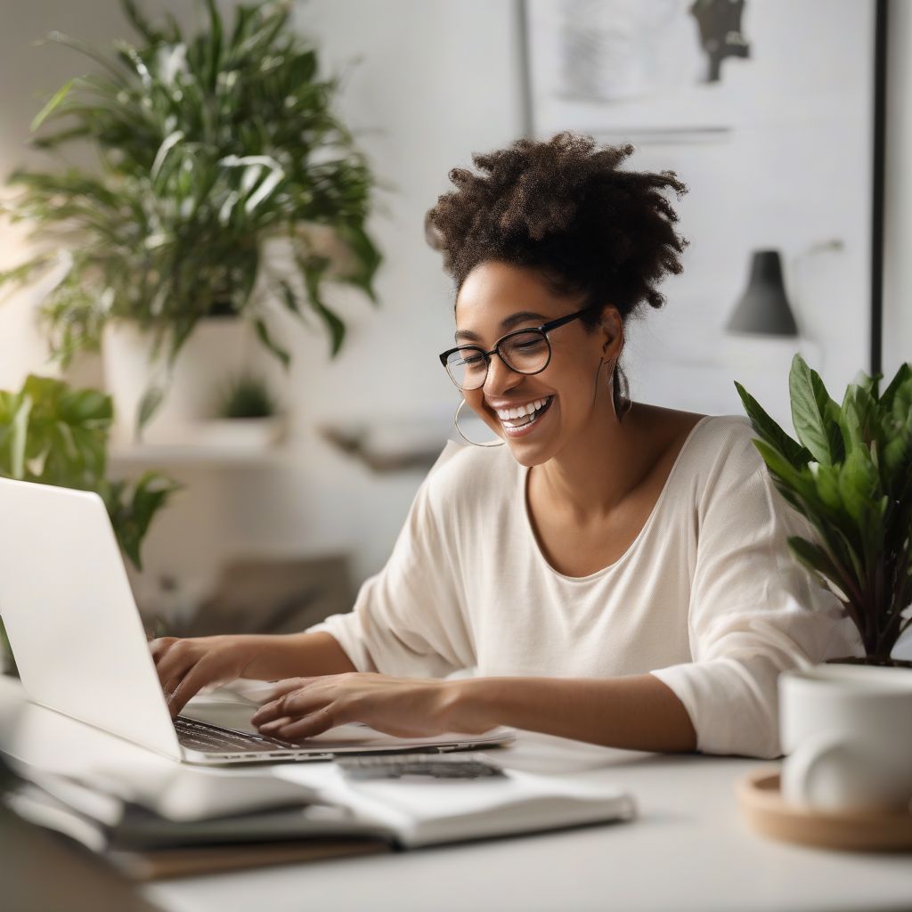 Woman Working on Laptop